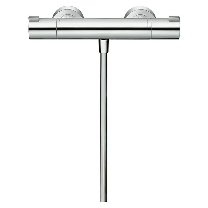Hansgrohe Ecostat Grifo con termostato - Ancho: 29,6 cm, Cromo, Resplandeciente - Un elegante termostato de ducha con controles precisos de temperatura y un diseño moderno. Perfecto para una experiencia de ducha lujosa.