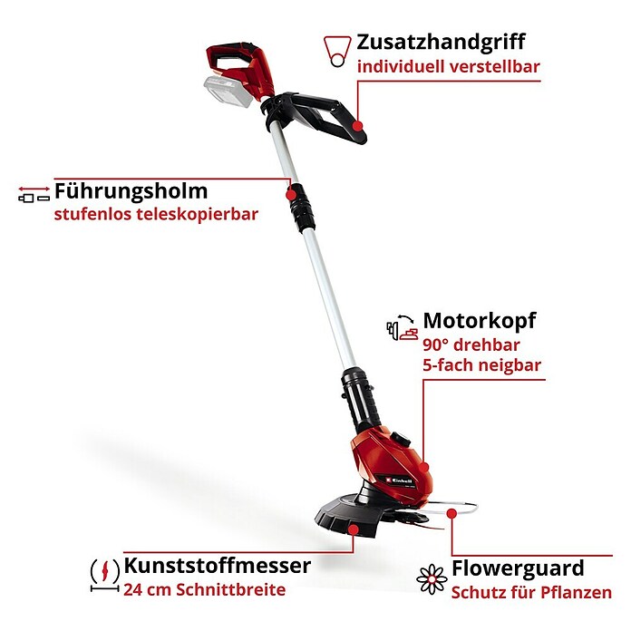 Einhell Power X-Change Akku-Rasentrimmer GE-CT 18 Li-Solo (18 V, Li-Ionen, Ohne Akku, Schnittbreite: 24 cm)