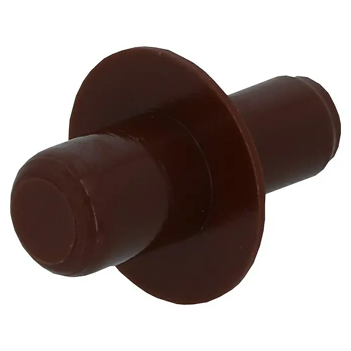 Suki Soporte para estantes - Diámetro: 5 mm, Marrón - Pomo de mueble marrón de plástico, perfecto para armarios y cajones. La forma redondeada proporciona un agarre cómodo.