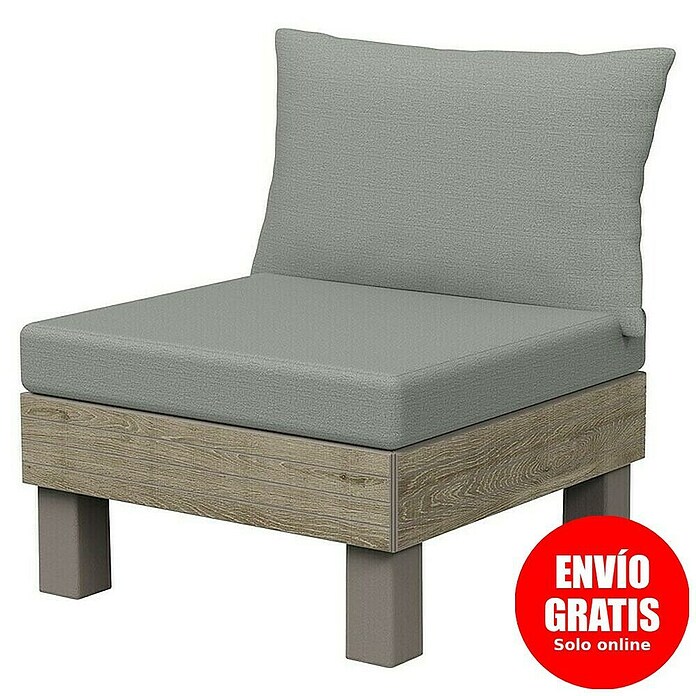 Sillón Iowa Keter - Ratán Sintético, Con Cojín - Para Interior Y Exterior, Color Marrón