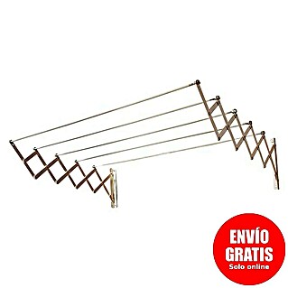 Tendedero de pared extensible (Longitud cuerda de tender: 9 m, 180 cm, Blanco)