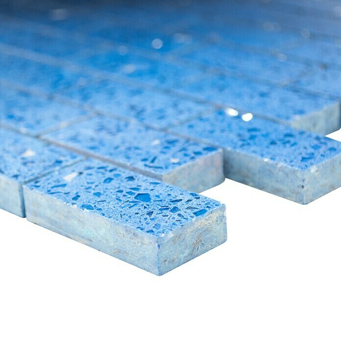Mosaikfliese Brick Artifical XCM ASMB5 (30 x 30 cm, Blau, Glänzend)
