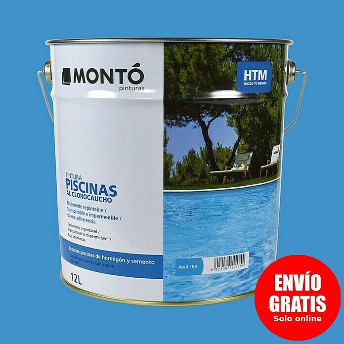 Montó Pintura para piscinas al clorocaucho HTM (Azul, 12 l, Semimate)