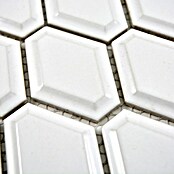 Mosaikfliese Diamant CG MD 1WG (25,2 x 26,5 cm, Weiß, Glänzend)