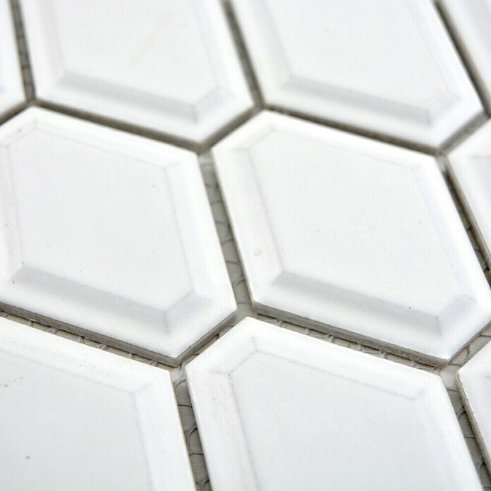 Mosaikfliese Diamant CG MD 3WM (25,2 x 26,5 cm, Weiß, Matt)