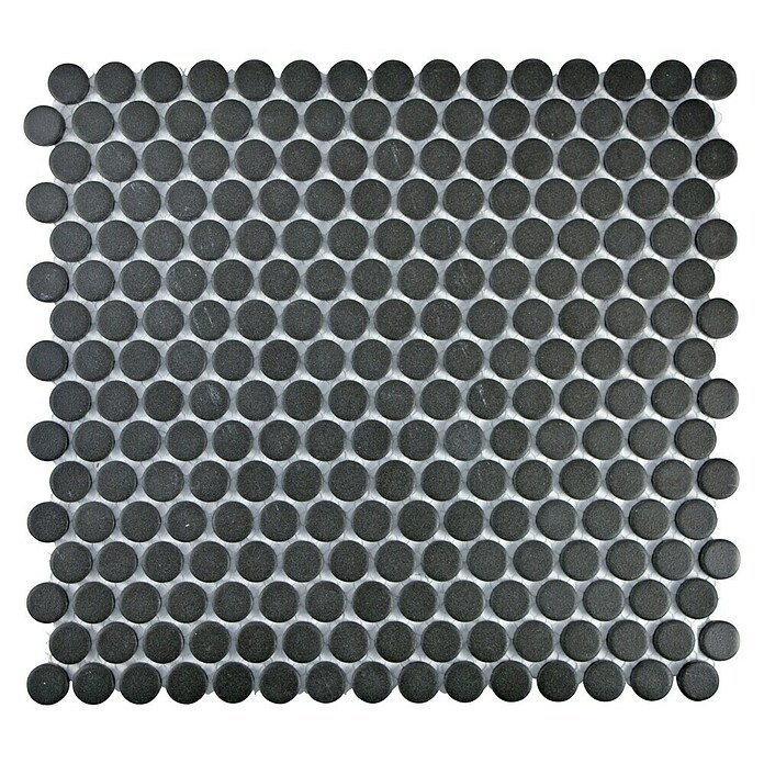 Mosaikfliese Knopf Uni CU K217 (31,5 x 29,4 cm, Schwarz, Matt)