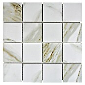 Mozaïektegel Quadrat Calacatta CIM Q73 CT (30,6 x 30,6 cm, Bruin/Beige/Wit, Mat)
