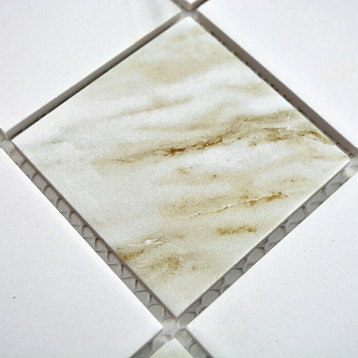 Mozaïektegel Quadrat Calacatta CIM Q73 CT (30,6 x 30,6 cm, Bruin/Beige/Wit, Mat)