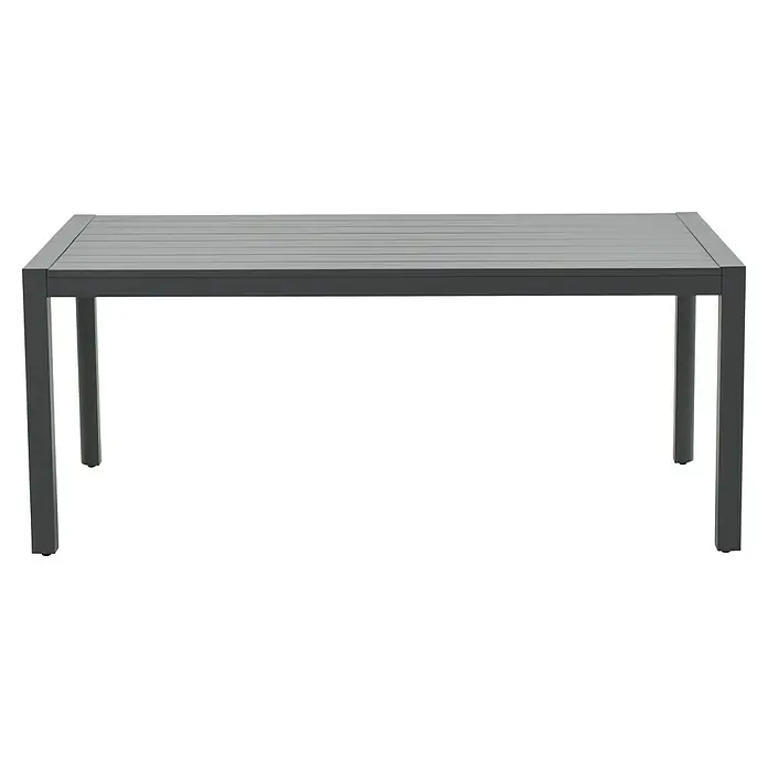 Garden Impressions Gartentisch Gosford - L x B x H: 180 x 100 x 74,6 cm, Aluminium, Rechteckig, Schwarz/Anthrazit - Dunkelgrauer rechteckiger Gartentisch mit Lattenplatte und geraden Beinen.
