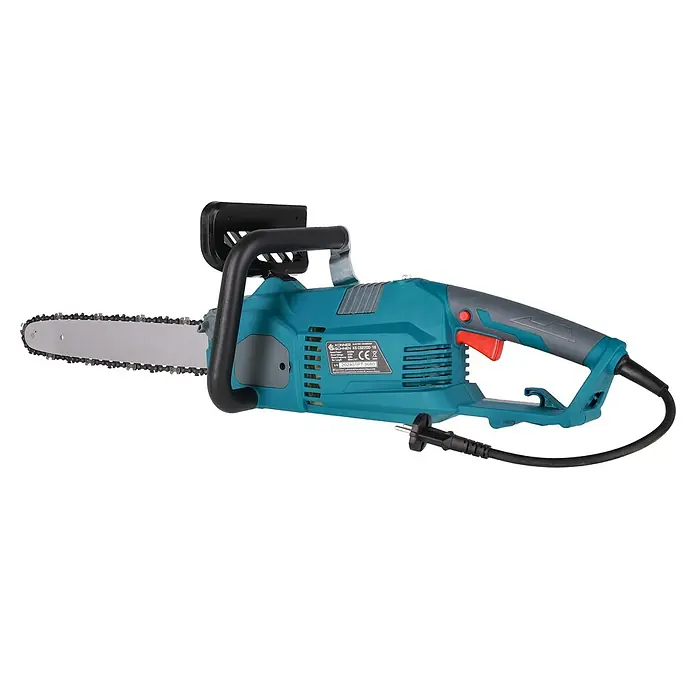 Könner & Söhnen Elektro-Kettensäge KS CS2200-16 - 2.200 W, Schwertlänge: 40 cm - Elektrische Kettensäge mit blaugrünem Gehäuse, ergonomischem Griff und scharfer Kette für effizientes Sägen.