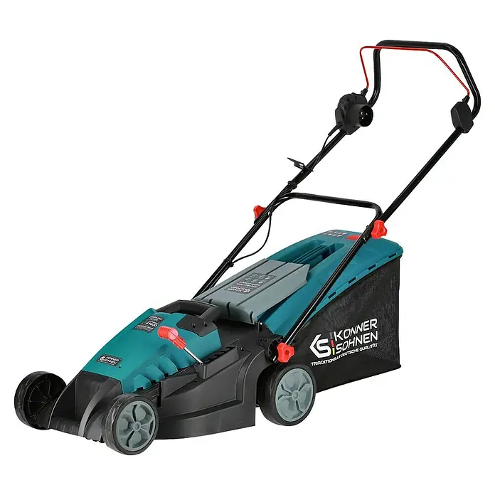 Könner & Söhnen Elektro-Rasenmäher KS 38LM-BL - 1.400 W, Schnittbreite: 38 cm - Akkurasenmäher von Könner & Söhnen, ideal für müheloses Rasenmähen. Leistungsstark, kabellos und benutzerfreundlich für jeden Garten.