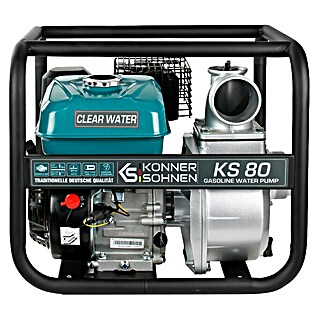 Könner & Söhnen Benzin-Klarwasserpumpe KS 80 (7 PS, 196 cm³, Max. Fördermenge: 1.000 l/h)