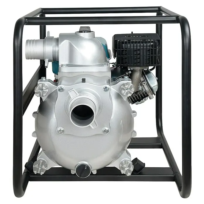 Könner & Söhnen Schmutzwasserpumpe KS 80MW - 7 PS, Max. Fördermenge: 1.000 l/h - Abgebildet ist eine silberne Wasserpumpe in einem schwarzen Rahmen. Die Pumpe ist robust und für den Einsatz in verschiedenen Umgebungen konzipiert.