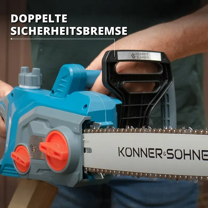 Könner & Söhnen Elektro-Kettensäge KS CS1800-14 - 1.800 W, Schwertlänge: 35 cm - Die Konner & Söhnen Kettensäge mit doppelter Sicherheitsbremse für maximale Sicherheit beim Sägen.