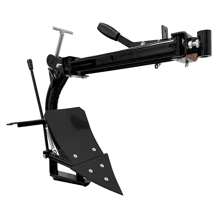 Könner & Söhnen Häufelpflug KS AP1 - Metall, 1 Stk., Passend für: Bodenhacke KS 7HP-1050G und KS 9HP-1350G-3 - Hier ist ein Bild einer schwarzen Gartenfräse. Die Gartenfräse ist ein Werkzeug, das zum Auflockern und Wenden von Erde verwendet wird.