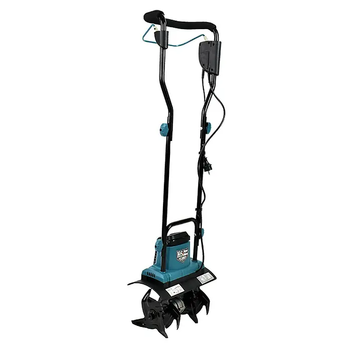Könner & Söhnen Elektro-Bodenhacke KS 1000T E - Leistung: 1.000 W, Arbeitsbreite: 36 cm, Arbeitstiefe: 22 cm - Ein kompakter, elektrischer Kultivator, ideal für kleine Gärten. Er verfügt über einen verstellbaren Griff und robuste Zinken für eine effiziente Bodenbearbeitung.