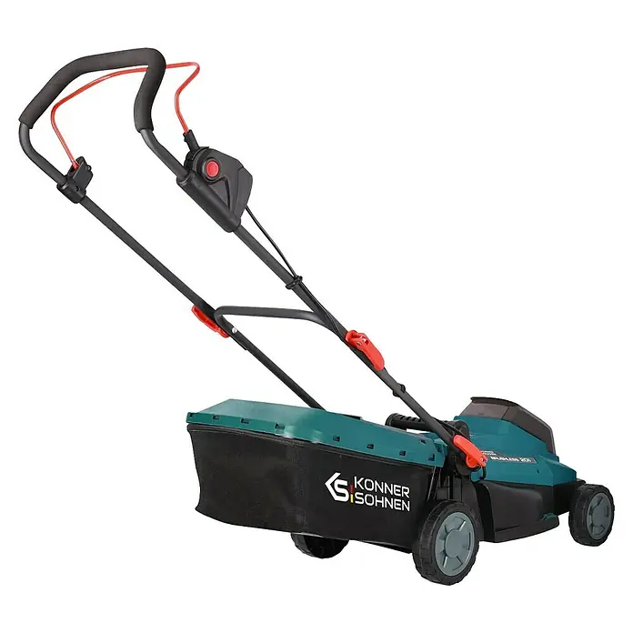 Könner & Söhnen Akku-Rasenmäher KS 33LM - 20 V, Ohne Akku, Schnittbreite: 33 cm - Abbildung eines Konner & Sohnen Rasenmähers. Ein Rasenmäher ist ein Gartengerät zum Schneiden von Rasenflächen.