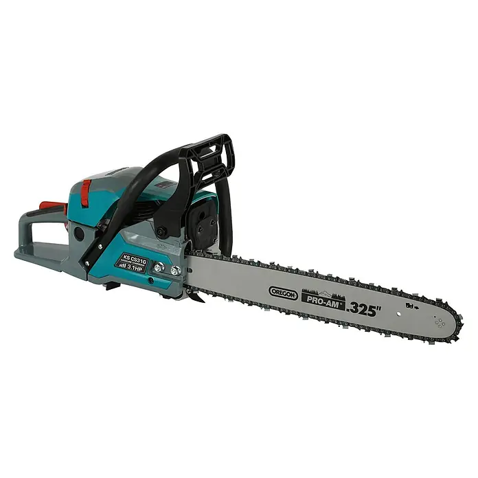 Könner & Söhnen Benzin-Kettensäge KS CS31G-18-1 - 2,3 kW, 54,5 cm³, Schwertlänge: 45 cm - Eine KS CS31G Benzin-Kettensäge mit einem Oregon Pro-Am .325" Schwert für effiziente Holzarbeiten.