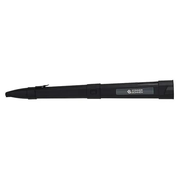 Könner & Söhnen Akku-Laubsauger & -Laubbläser KS LBV-40V - 40 V, Ohne Akku, Blasleistung: 550 m³/min, Blasgeschwindigkeit: 270 km/h - Ein langes, schlankes, schwarzes Objekt mit dem Konner & Sohnen Logo auf der Seite, möglicherweise eine Schutzhülle oder ein Werkzeugbehälter.