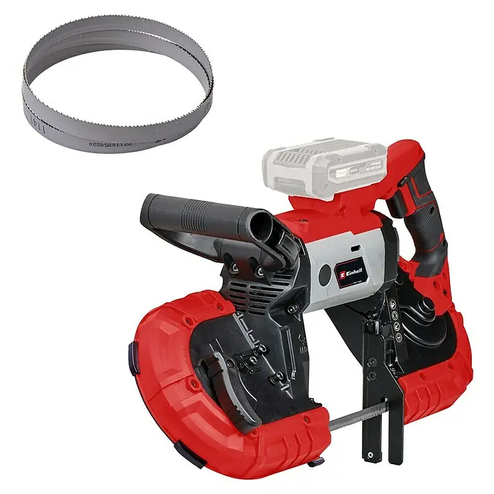 Einhell Power X-Change 18V Akku-Bandsäge TE-MB 18/127 Li-Solo - 18 V, Ohne Akku, Leerlaufdrehzahl: 240 U/min - Akkubandsäge von Einhell mit einem Sägeblatt, perfekt für präzise Schnitte in verschiedenen Materialien. Leistungsstark und vielseitig.