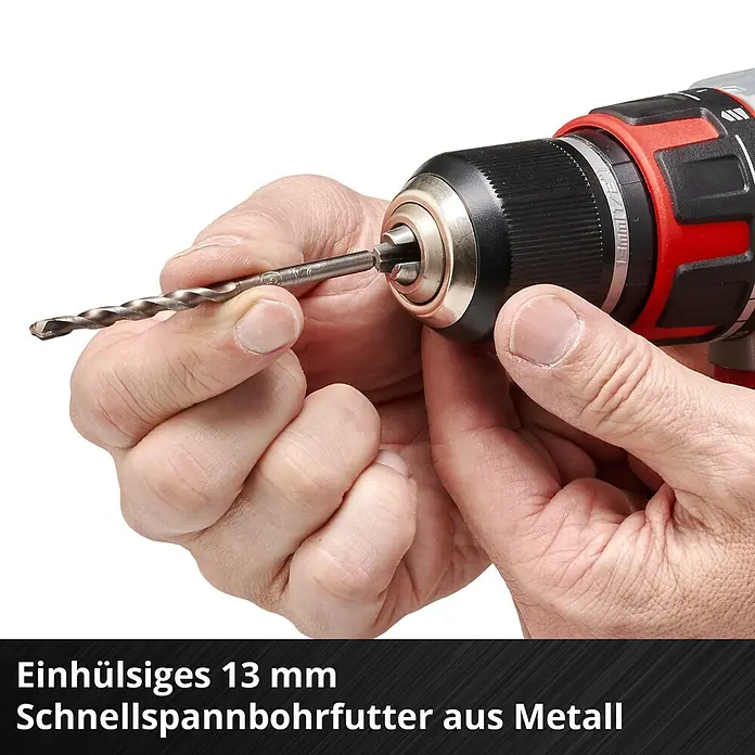 Einhell Power X-Change 18V Akku-Bohrschrauber TE-CD 18 Li Brushless-Solo - 18 V, Ohne Akku - Akku-Bohrschrauber mit 13 mm Schnellspannbohrfutter aus Metall zum schnellen Wechsel von Bohrern und Bits.