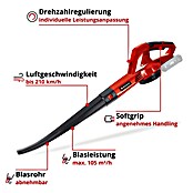 Einhell Power X-Change Akku-Laubbläser GE-CL 18 Li E-Solo (18 V, Li-Ionen, Ohne Akku, Blasgeschwindigkeit: 210 km/h)