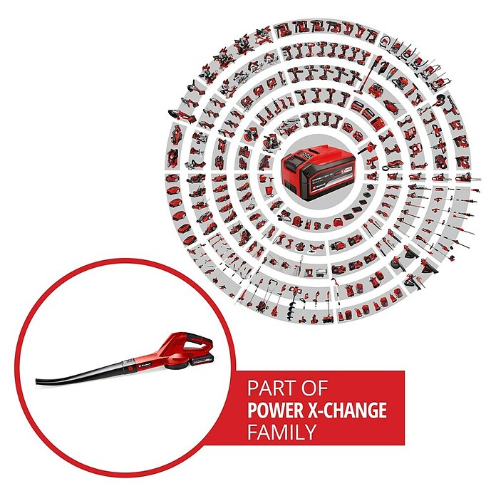 Einhell Power X-Change Soplador de hojas de batería (18 V, Iones de litio, 1 batería, Velocidad de soplado: 210 km/h)