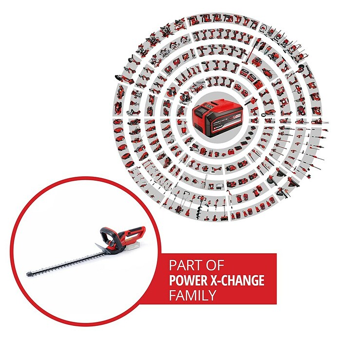 Einhell Power X-Change Akku-Heckenschere GE-CH 1855/1 Li-Solo (18 V, Li-Ionen, Ohne Akku, Schnittlänge: 55 cm)