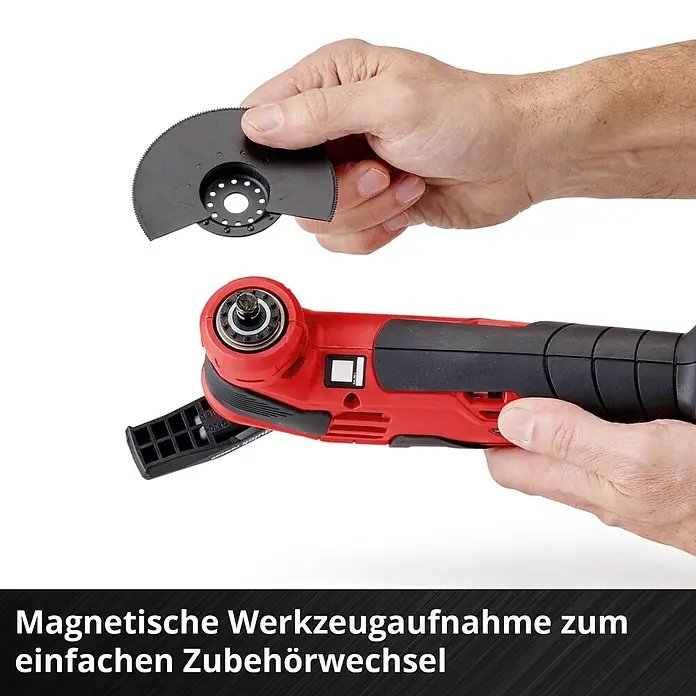 Einhell Power X-Change 18V Akku-Multifunktionswerkzeug Varrito - 18 V, Ohne Akku - Magnetische Werkzeugaufnahme zum einfachen Zubehörwechsel.