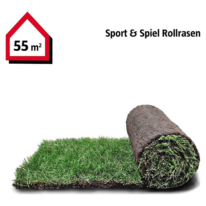 Piardino Rollrasen Flächenpaket (55 m², Sport- & Spielrasen) | BAUHAUS