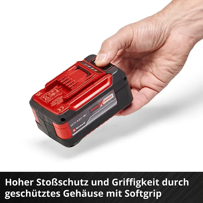 Einhell Power X-Change 18V Akku Power X-Change Plus - 18 V, 5,2 Ah - Akku Power X-Change 5,2 Ah 18 V von Einhell. Für hohen Stoßschutz und Griffigkeit durch geschütztes Gehäuse mit Softgrip.