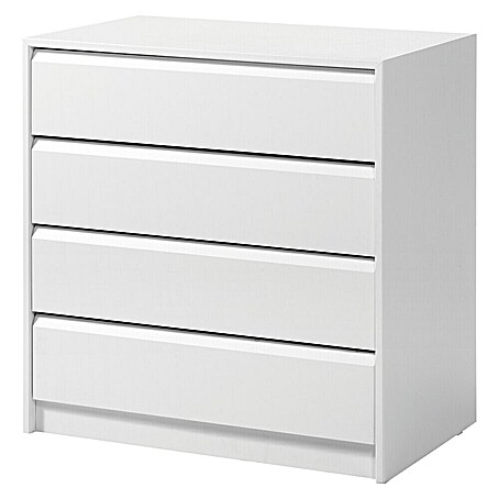 Cajonera montada (L x An x Al: 45 x 60 x 72 cm, Blanco, Número de cajones: 4 ud.)
