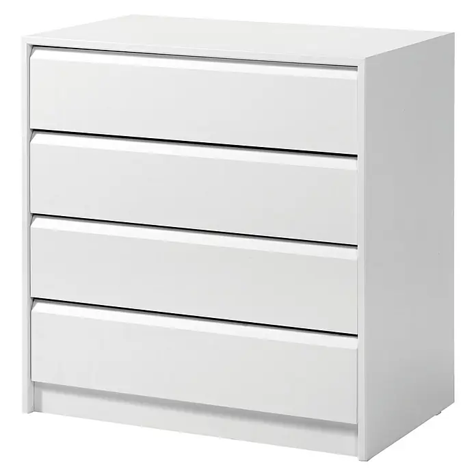 Cajonera montada - L x An x Al: 45 x 50 x 72 cm, Blanco, Número de cajones: 4 ud. - Cómoda blanca con cuatro cajones.