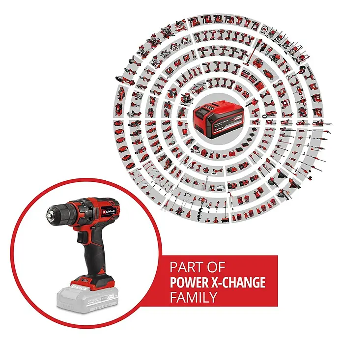 Einhell Power X-Change 18V Akku-Bohrschrauber TC-CD 18/35 Li-Solo - 18 V, Ohne Akku, 35 Nm - Einhell Akku-Bohrschrauber, Teil der Power X-Change Familie. Das flexible Akku-System für Heim und Garten.
