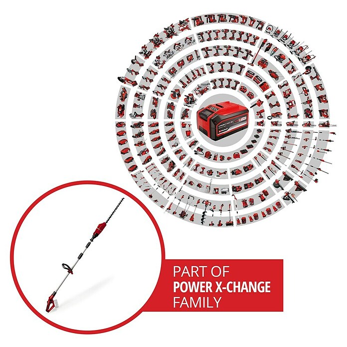 Einhell Power X-Change Cortasetos de batería (18 V, Iones de litio, Sin batería, Longitud de corte: 40 cm)