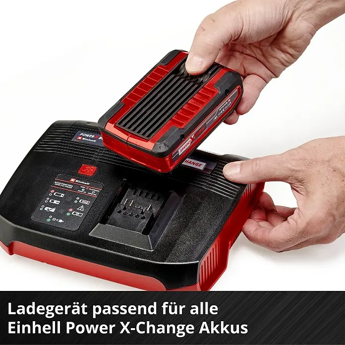Einhell Power X-Change 18V Batterie-Ladegerät Power-X-Boostcharger 6 A - Passend für: Einhell Power X-Change Akkus - Ladegerät für Einhell Power X-Change Akkus. Das Ladegerät ist kompatibel mit allen Akkus der Einhell Power X-Change Familie.