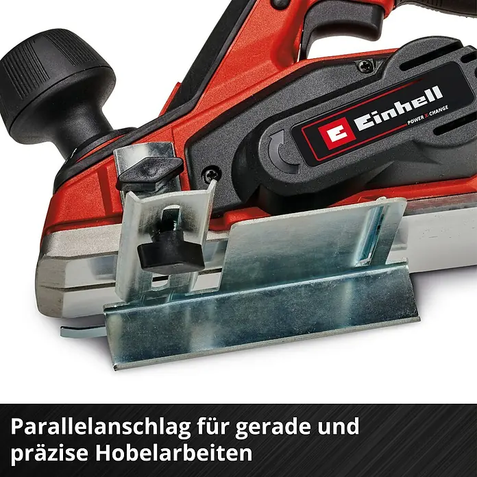 Einhell Power X-Change 18V Akku-Hobel TE-PL 18/82 Li-Solo - 18 V, Ohne Akku, Max. Leerlaufdrehzahl: 15.000 U/min - Parallelanschlag für Hobelmaschine für präzise Hobelarbeiten.