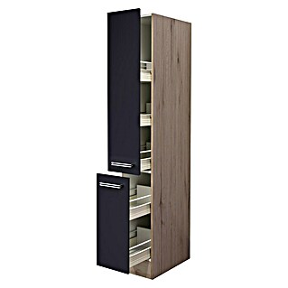Flex-Well Turin Apotheker-Hochschrank (57 x 30 x 200 cm, Anthrazit Miniperl)