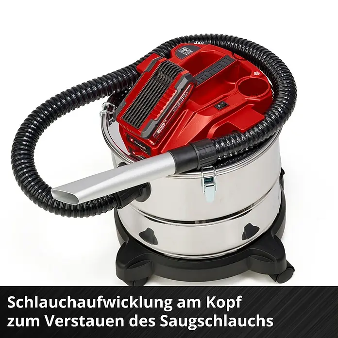 Einhell Power X-Change 18V Akku-Aschesauger TE-AV 18/15 LI-C Solo - 18 V, Li-Ionen, Ohne Akku - Schlauchaufwicklung am Kopf zum Verstauen des Saugschlauchs. Der Einhell Akku-Nass-Trockensauger TE-VC 18/10 Li-Solo ist ideal für Reinigungsarbeiten.