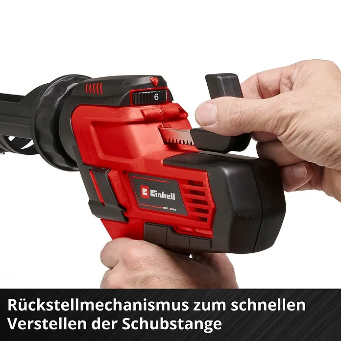 Einhell Power X-Change 18V Akku-Kartuschenpresse TE-SG 18/10 Li-Solo - 18 V, Ohne Akku - Rückstellmechanismus zum schnellen Verstellen der Schubstange.