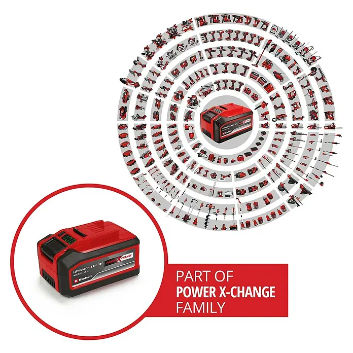 Einhell Power X-Change 18V Akku Multi-Ah PXC Plus - 18 V, 5 Ah - 8 Ah - Einhell Power X-Change Akku, Teil einer Familie von Werkzeugen. Ideal für Heimwerker und Gartenarbeiten.