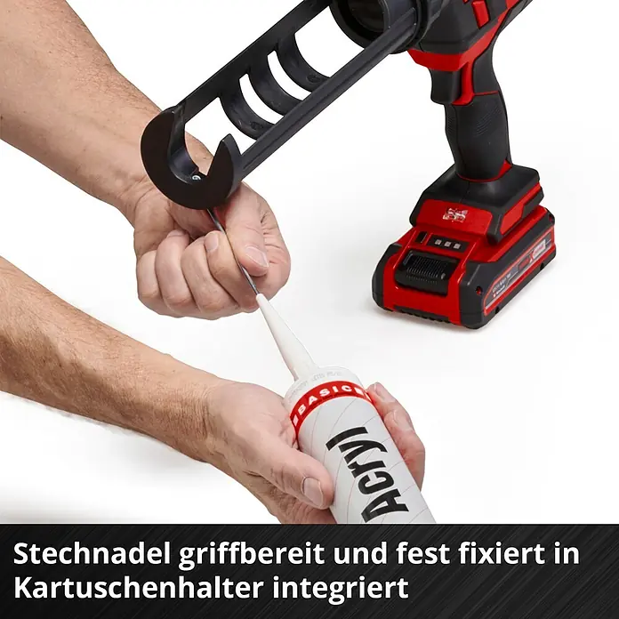 Einhell Power X-Change 18V Akku-Kartuschenpresse TE-SG 18/10 Li-Solo - 18 V, Ohne Akku - Akku-betriebene Kartuschenpistole mit integrierter Stechnadel.