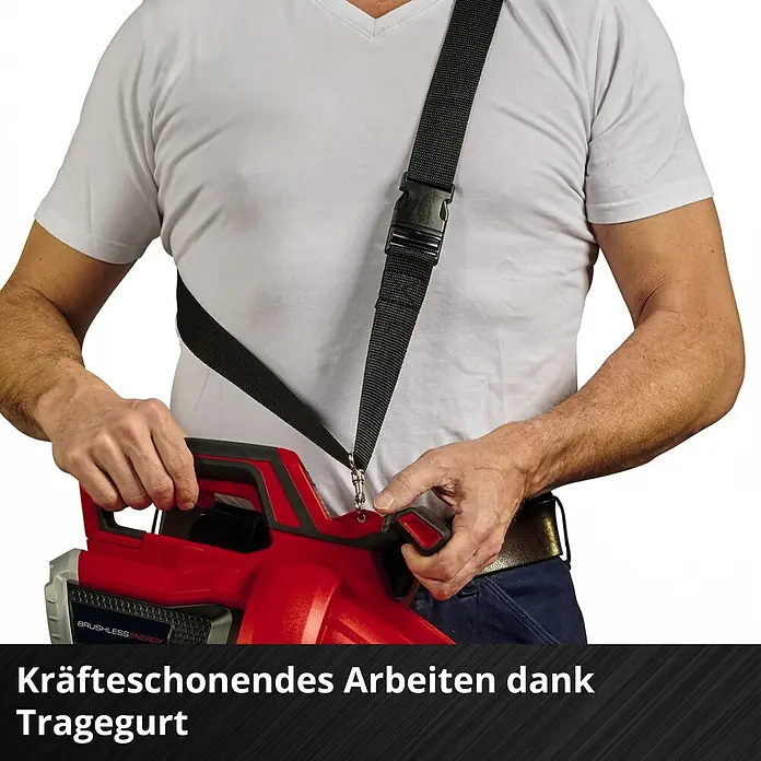 Einhell Professional Akku-Laubsauger & -Laubbläser VENTURRO 36/240 - 18 V, Ohne Akku, Blasgeschwindigkeit: 240 km/h - Rückenschonendes Arbeiten mit dem Tragegurt für den Einhell Laubbläser. Praktisch und komfortabel.