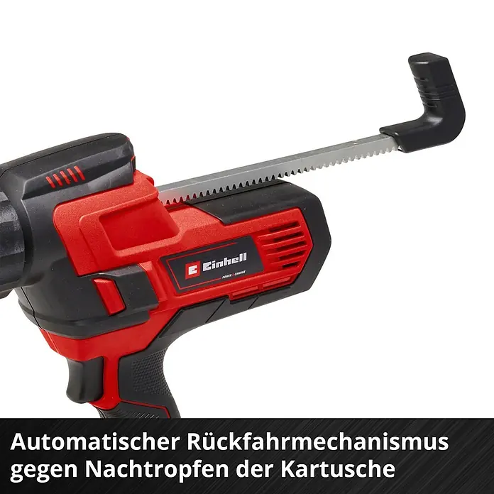 Einhell Power X-Change 18V Akku-Kartuschenpresse TE-SG 18/10 Li-Solo - 18 V, Ohne Akku - Einhell Akku-Kartuschenpistole mit automatischem Rückfahrmechanismus gegen Nachtropfen der Kartusche.