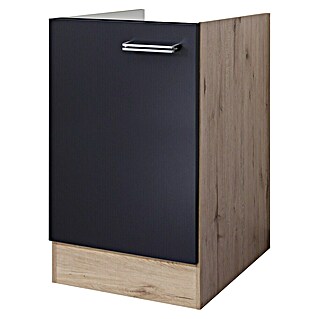 Flex-Well Turin Spülenunterschrank (B x T x H: 50 x 57 x 82 cm, Anthrazit Miniperl)