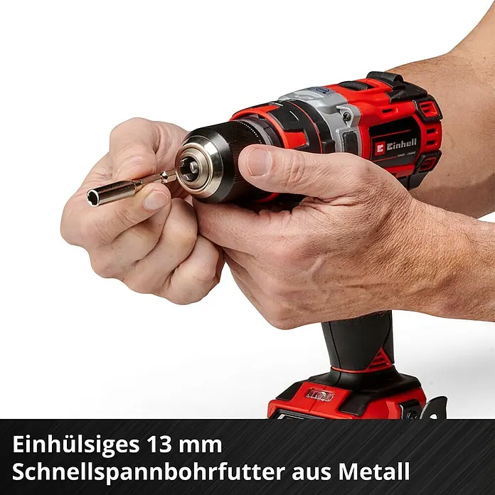 Einhell Professional Power X-Change 18V Akku-Schlagbohrschrauber TP-CD 18/50 Li-i BL Solo - 18 V, Ohne Akku, 50 Nm - Akku-Bohrschrauber Einhell mit 13-mm-Schnellspannbohrfutter aus Metall für schnellen Werkzeugwechsel und effizientes Arbeiten.