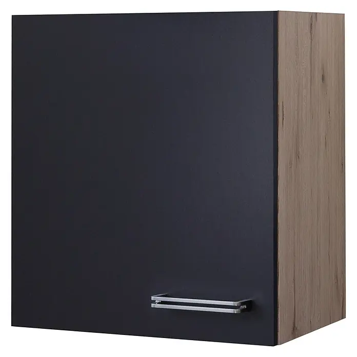 Flex-Well Turin Hängeschrank - 32 x 50 x 54,8 cm, Anthrazit Miniperl - Elegantes Hängeschrank-Design in Anthrazit und Holzoptik. Der moderne Küchenschrank besticht durch seine schlichte Eleganz und hochwertige Verarbeitung.