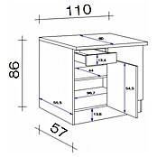 Flex-Well Valero Eck-Unterschrank (L x B x H: 60 x 110 x 86 cm, Weiß) | BAUHAUS