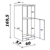 Flex-Well Rom  Demi-Geräteumbauschrank (57 x 60 x 168,5 cm, Weiß, 1 Nische für integrierten Kühlschrank, 1 Nische für integrierten Backofen) | BAUHAUS