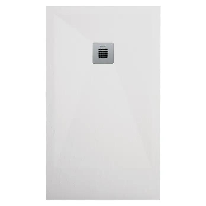 Duplach Plato de ducha Plus - L x An: 130 x 70 cm, Material compuesto, Blanco - Plato de ducha blanco con desagüe cuadrado. El diseño minimalista encaja bien en los baños modernos y proporciona un aspecto limpio.